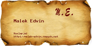Malek Edvin névjegykártya